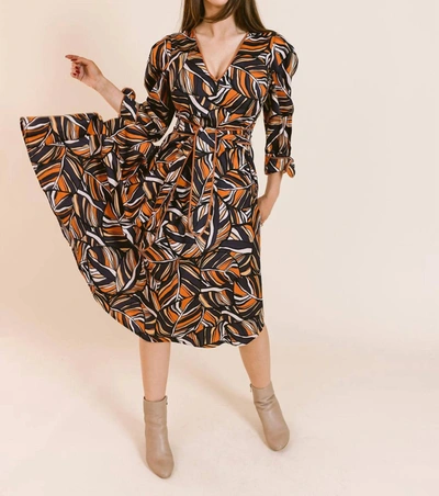 Shop Laroque Davis Dress In Copper Leaf In Multi