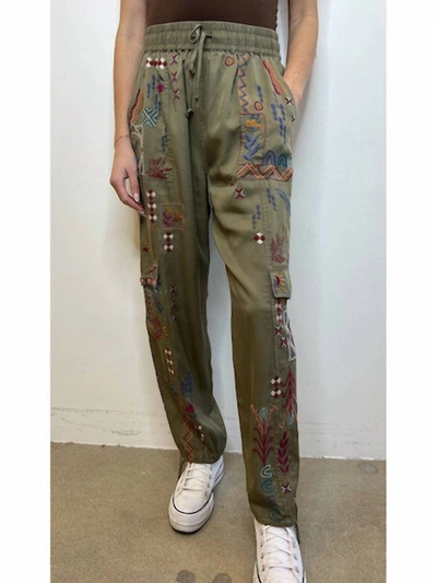 Shop Johnny Was Campo Drawstring Cargo Pant Army In Green