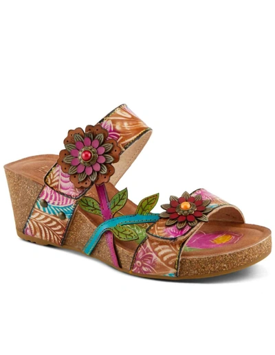 Shop Spring Step Shoes Moai Sandals In Tan Multi