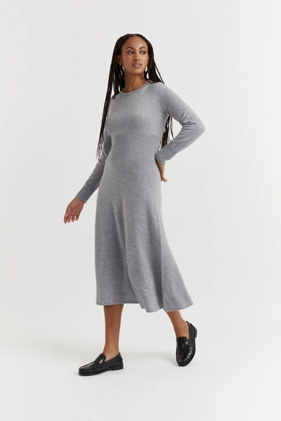 Shop Chinti & Parker Uk Grey Recycled Merino And Cashmere Dress