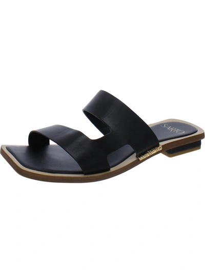 Shop Sarto Franco Sarto Emily Womens Leather Open Toe Slide Sandals In Black