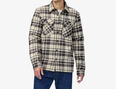 Shop Patagonia Insulated Organic Cotton Midweight Fjord Flannel Shirt In Grey