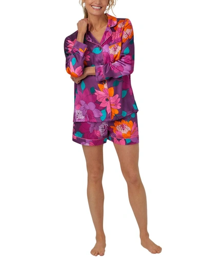 Shop Bedhead Pajamas X Trina Turk Evening Bloom Short Silk Pajama Set In Multi