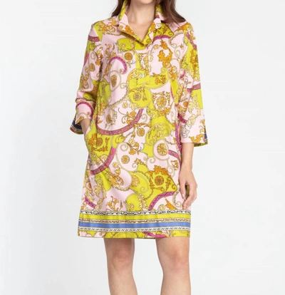 Shop Hinson Wu Aileen 3/4 Sleeve Versailles Print Dress In Soft Pink Multi