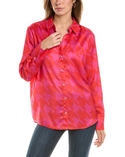 Shop Rachel Rachel Roy Button-down Satin Shirt In Pink