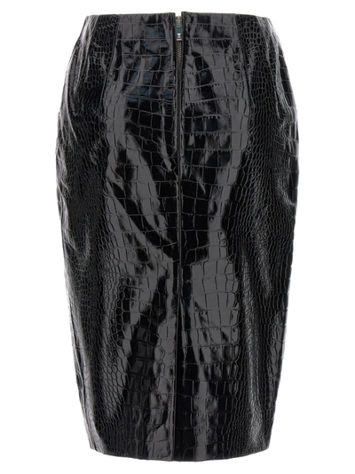 Shop Versace Crocodile Skirt Skirts Black