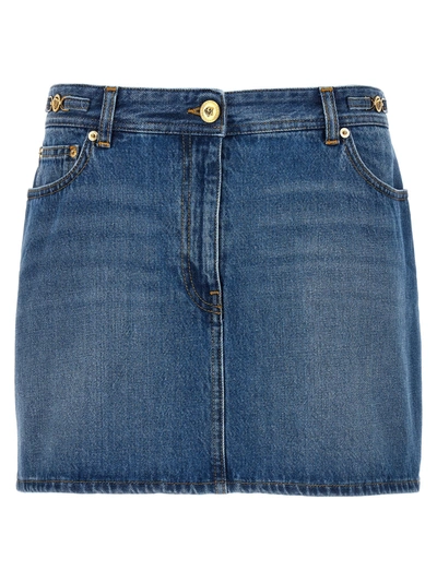 Shop Versace Denim Mini Skirt Skirts Blue