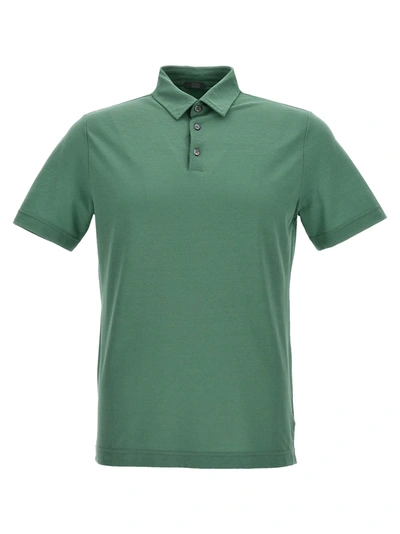 Shop Zanone Ice Cotton  Shirt Polo Green