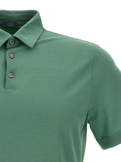 Shop Zanone Ice Cotton  Shirt Polo Green