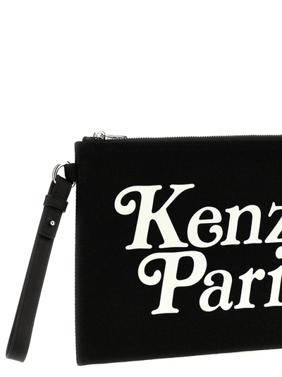 Shop Kenzo Utility Clutch White/black