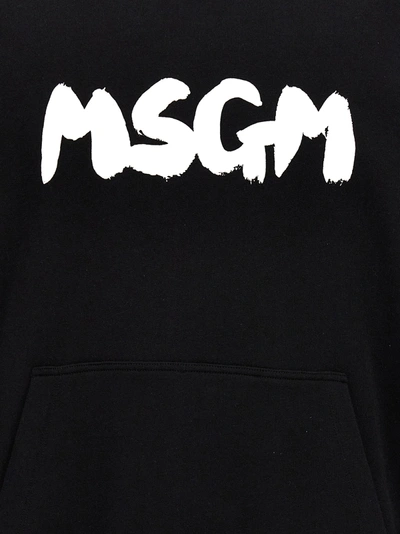 Shop Msgm Logo Brush Sweatshirt Black