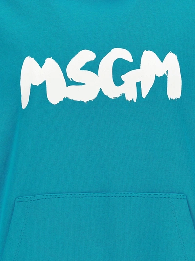 Shop Msgm Logo Brush Sweatshirt Light Blue