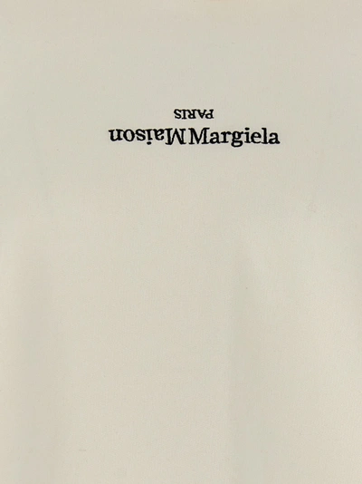 Shop Maison Margiela Logo Hoodie Sweatshirt White