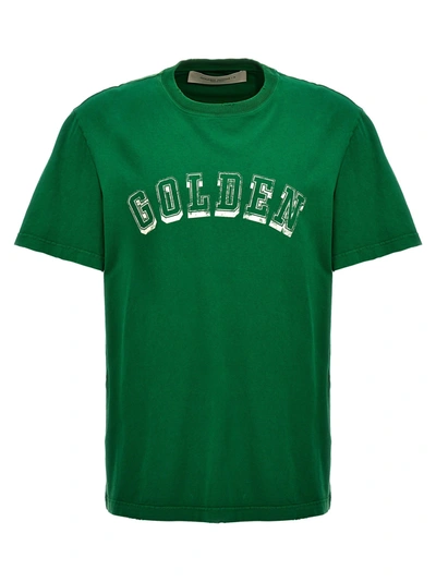 Shop Golden Goose Logo Print T-shirt Green