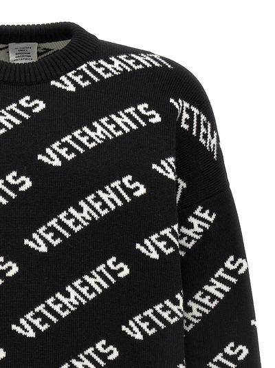 Shop Vetements Monogram Sweater Sweater, Cardigans White/black