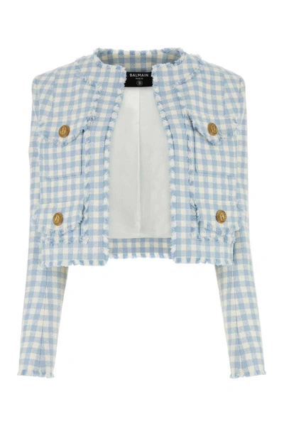 Shop Balmain Jackets And Vests In Checked
