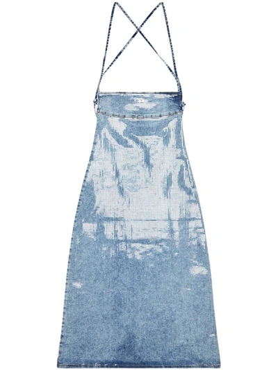 Shop Diesel 'de-held-s' Dress In Blue