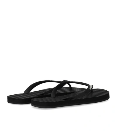 Shop Dsquared2 Black Flip Flops With Logo