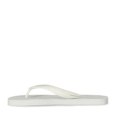 Shop Dsquared2 White Flip Flops With Logo