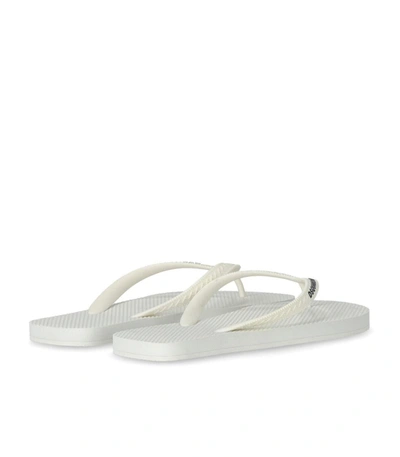 Shop Dsquared2 White Flip Flops With Logo