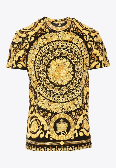 Shop Versace Barocco Print Short-sleeved T-shirt In Yellow