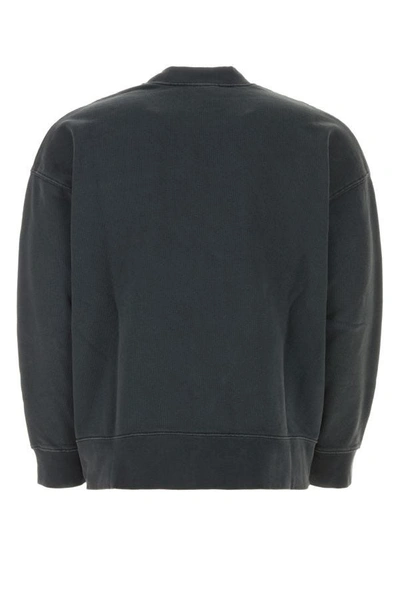 Shop Palm Angels Man Graphite Cotton Oversize Sweatshirt In Gray