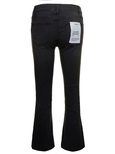 Shop Frame 'le Crop Mini Boot' Black Five-pocket Jeans In Stretch Cotton Denim Woman