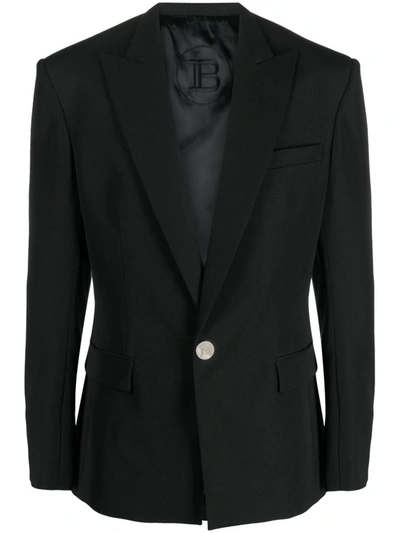 Shop Balmain Gdp 1 Btn Jacket Clothing In Black