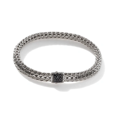 Shop John Hardy Classic Chain 6.5mm-10.5mm Pavé Bracelet In Black Sapphire