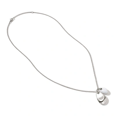 Shop John Hardy Pebble Duo Necklace In Silver