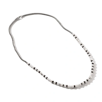 Shop John Hardy Colorblock Pearl 3.5mm Necklace In Silver