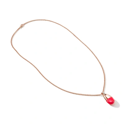 Shop John Hardy Pebble Necklace In 14k Rose Gold & Sterling Silver