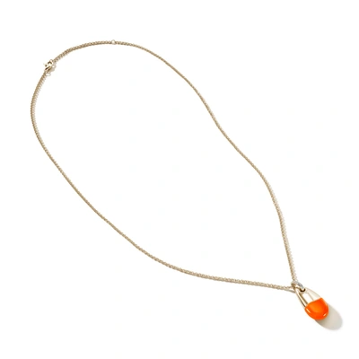 Shop John Hardy Pebble Necklace In 14k Yellow Gold & Sterling Silver