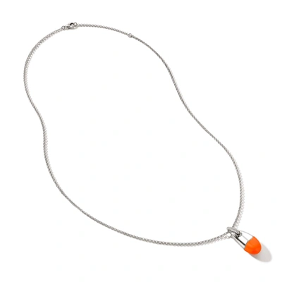 Shop John Hardy Pebble Necklace In Silver