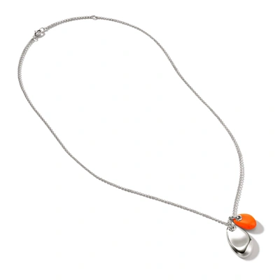 Shop John Hardy Pebble Duo Necklace In Silver