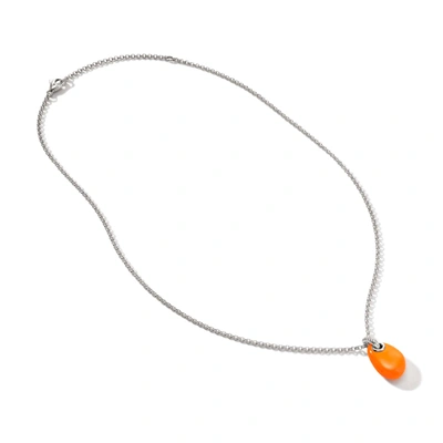 Shop John Hardy Pebble Necklace In Silver