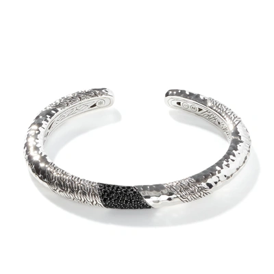 John Hardy Classic Chain Hammered Kick Cuff Cbs90016444blsbn Bracelet In Black Spinel
