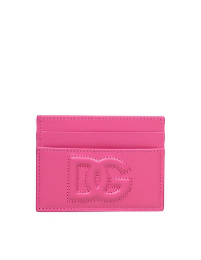 Shop Dolce & Gabbana Card Holder In Calfskin In Lilac