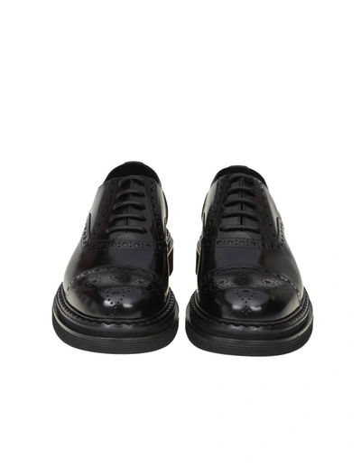 Shop Dolce & Gabbana Lace-up Shoe In Calf Leather In Black