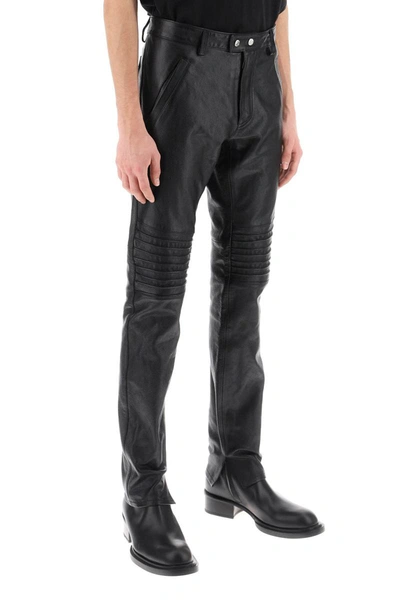 Shop Dsquared2 Rider Leather Pants In Black