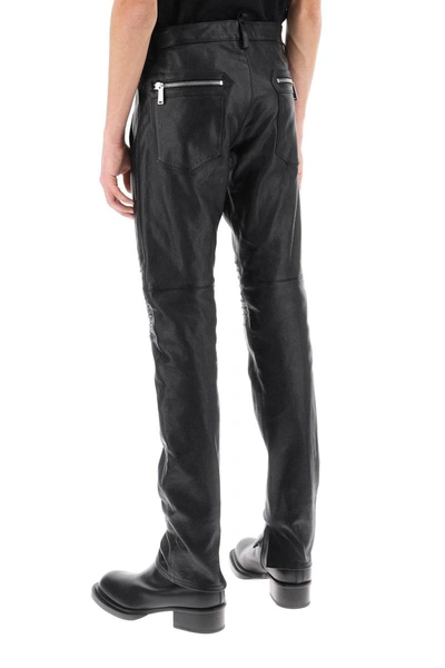 Shop Dsquared2 Rider Leather Pants In Black