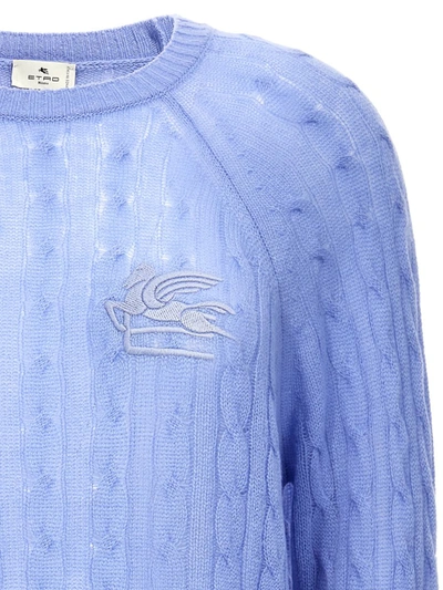 Shop Etro Logo Sweater In Light Blue
