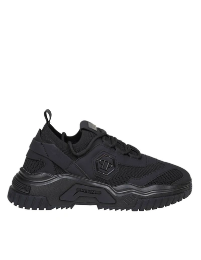 Shop Philipp Plein Sneakers In Fabric And Suede In Black