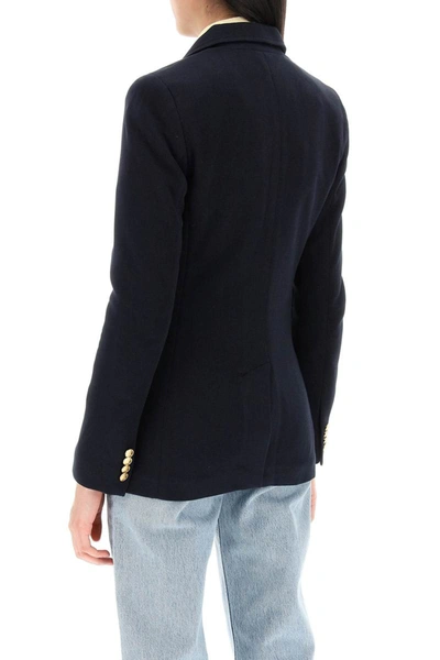 Shop Polo Ralph Lauren Double-knit Blazer In Blue