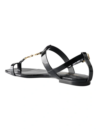Shop Saint Laurent Cassandra Sandals Shoes In Black