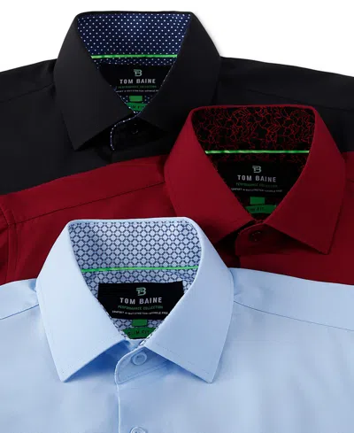 Tom Baine Solid Performance Button Down In Pink