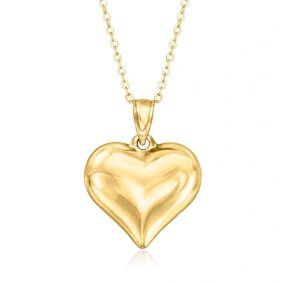 Canaria Fine Jewelry Canaria 10kt Yellow Gold Puffed Heart Pendant Necklace In Gold