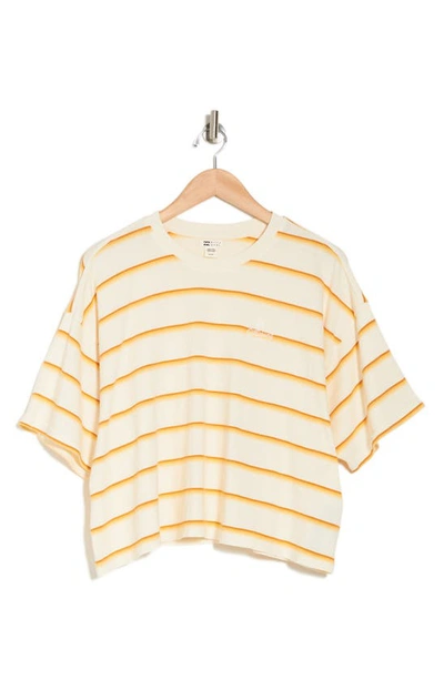 Shop Billabong Feeling Free Stripe Cotton T-shirt In Salt Crystal 1
