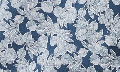Rodd & Gunn Willowbank Leaf Print Short Sleeve Button-up Shirt In Deep Ocean