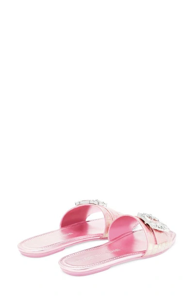 Shop Stuart Weitzman Saint Tropez Slide Sandal In Cotton Candy Ice